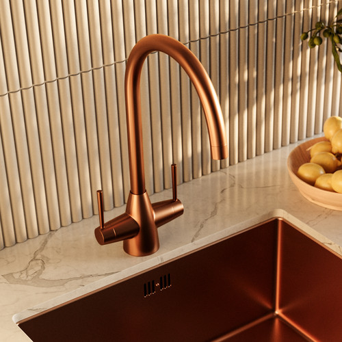Brushed copper dual lever - copper,