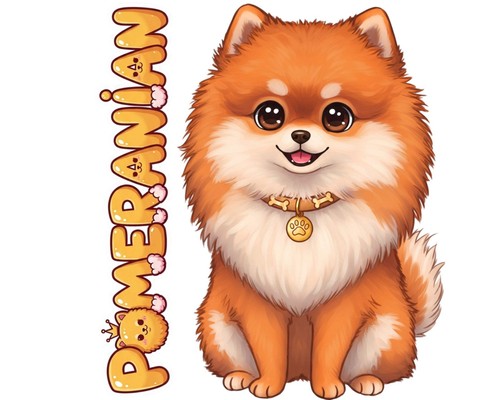 Pomeranian sticker and magnet - and,