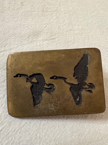 Solid brass flying ducks - brass,