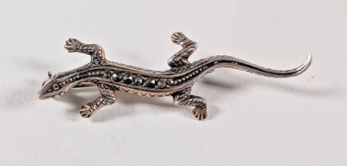 Vintage small silver marcasite - small,