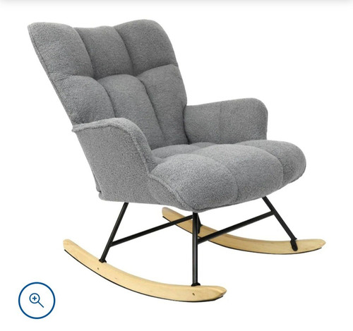 Grey upholstered rocking - grey, chair