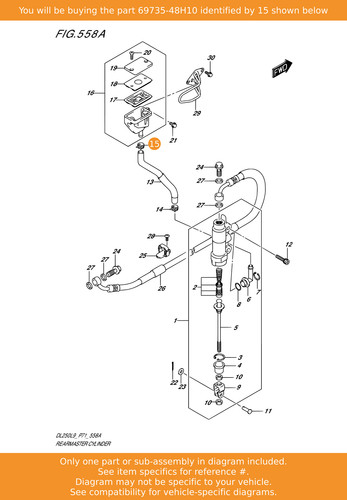 Suzuki clip rsvr tank hose - tank,