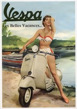 Vespa poster scooter s - vespa, 60's