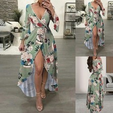 Women Sexy V Neck Maxi Dress