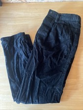 ED Walters Men's Slim Fit Dark Green Cotton Corduroy Trousers W 32R