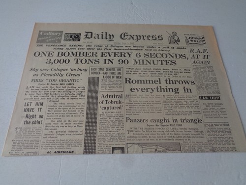 Ww2 wartime newspaper daily - wartime,