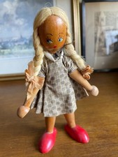 Vintage Polish 7” Wooden Doll with Movable Arms And Legs.