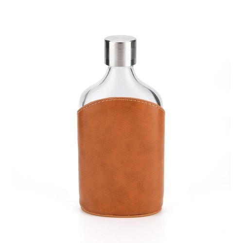 8oz glass hip - screw, on
