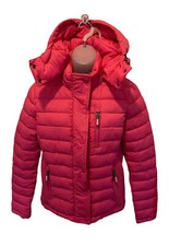 SUPERDRY Women's Hot Pink Padded Hooded JACKET Coat UK 10 S4