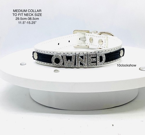 Bdsm white black custom collar - custom,