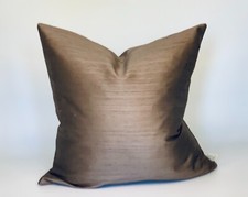 mid brown faux silk scatter cushion cover 16"x16"