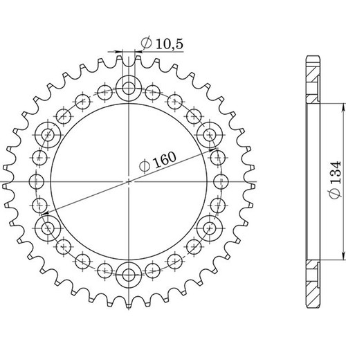 Aluminum sprocket pitch 520 - 520,