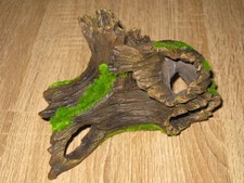 LOG AQUARIUM ORNAMENT DECORATION with moss UN-USED