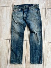 Diesel Darron Regular Slim Tapered Jeans Men's 34x32 Blue Distressed Denim