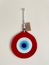 Fused Glass Art, Red Evil Eye