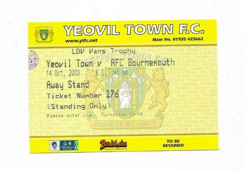 Ticket 2003 ldv vans trophy - 2003/04,