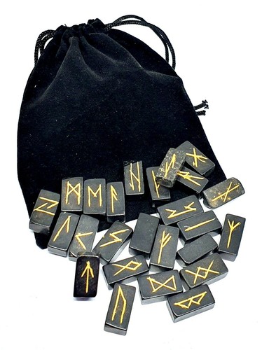 Black tourmaline rune - tourmaline,