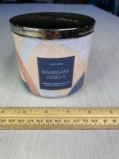 BATH & BODY WORKS WHITE BARN MAHOGANY VANILLA SCENTED LARGE 3-WICK CANDLE 14.5oz