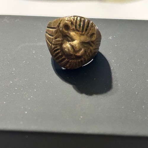 Vintage brass lion head signet - vintage,