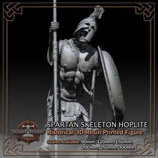 Spartan Skeleton Hoplite - Scale 1/18 to 1/6 - 3D Resin Printed Figure Model Kit