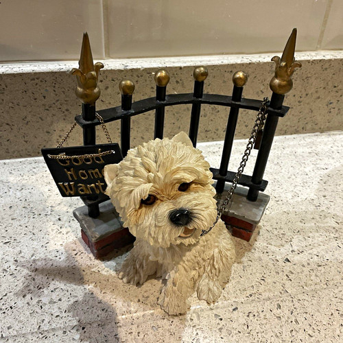 Westie resin painted dog - westie,