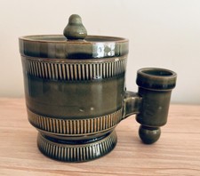 c1889 Antique Green Doulton Lambeth Isobath Inkwell With Lid Impressed Marks