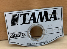 TAMA 90s Vtg RockStar Drum BADGE Logo Plate Emblem Shield Part 500XXX Serial Num