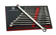 12Pc Extra-Long Double Ring Ratchet Spanner Set - Britool Hallmark