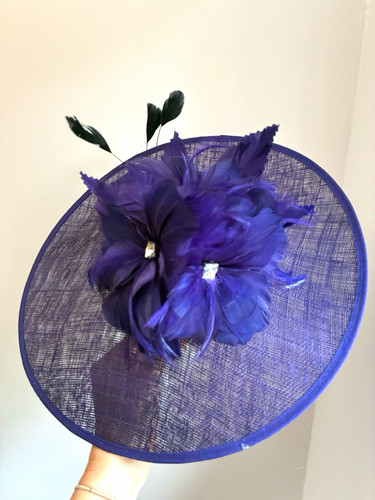Purple fascinator disc hat - purple,