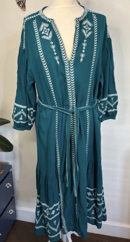 Zara teal embroidered boho - teal,