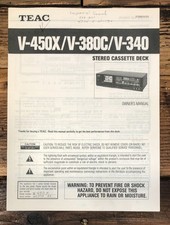 Teac V-340 V-380C V-450X Cassette Owners / User Manual *Original*
