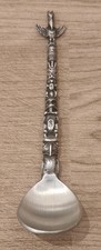 Vintage Boma Canada Totem Pole Pewter Silver Tone Souvenir Spoon Collectable