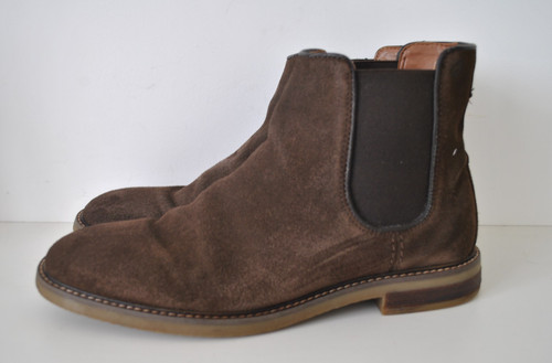 Brown suede leather - brown, on