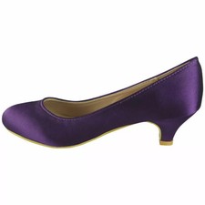 LADIES WOMENS LOW KITTEN HEEL