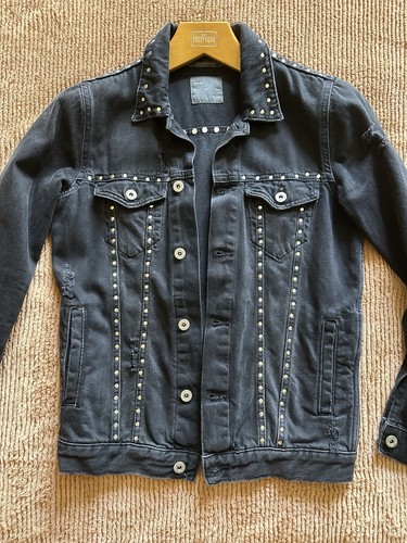 Zara studded black denim - studded,