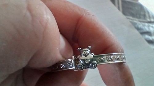 Vintage silver plated teddy - vintage,