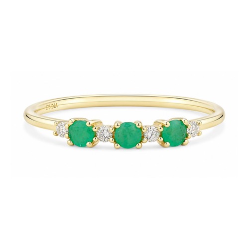 9ct yellow gold emerald - yellow,