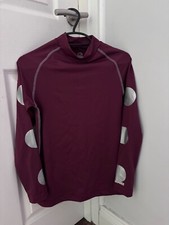 Maroon and Silver Custom XC Rhino Base Layer/Cross Country Top - Size XS