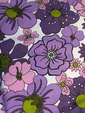 Vintage 60s/70s Purple Floral Bed spread St Michael's M&S