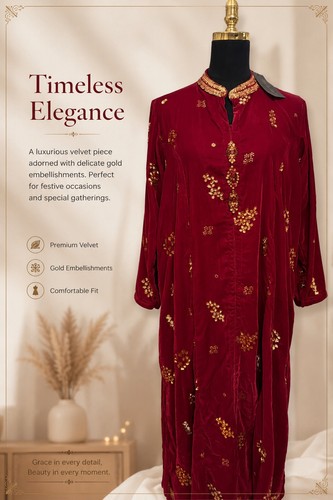 Velvet kaftan dress long - kaftan,