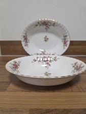 Set Of Two Royal Albert "Moss Rose" Patern Oval Serving Bowls