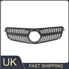 For Mercedes 2008-2014 W204 S204 C204: AMG Silver Chrome Diamond Front Grille