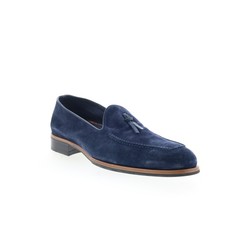 Di Bianco Volta Mens Blue Suede Slip On Loafers & Slip Ons Casual Shoes
