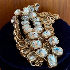 Gold Tone Statement Crystal