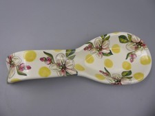 MACKENZIE CHILDS WILDFLOWERS YELLOW ENAMEL SPOON REST - AS IS