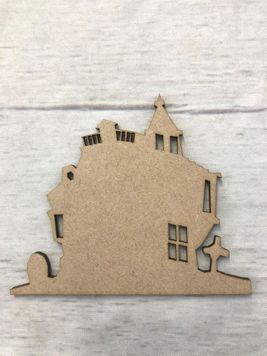 Spooky house mdf - mdf, wood