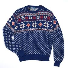 Polo Ralph Lauren Sweater XL Tall Snow Flake Jumper Fair Isle Linen Blend Knit