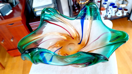Large heavy glass - glass, bowl