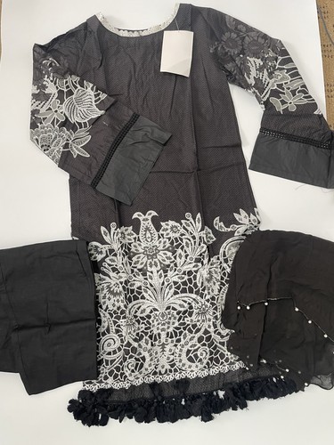 Womens black pcs pakistani - black,