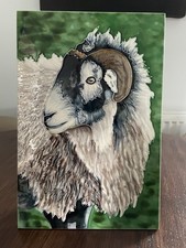 Benaya Ram Sheep Tile Decorative Countryside Farm Wall Art Plaque Ornament